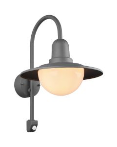 LED Tuinverlichting met Bewegingssensor - Wandlamp Buitenlamp - Trion Nomina - E27 Fitting - Rond - Mat Antraciet - Aluminium