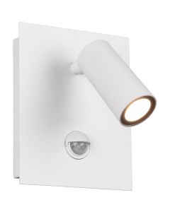 LED Tuinverlichting met Bewegingssensor - Wandlamp Buitenlamp - Trion Sonei - 3W - Warm Wit 3000K - 1-lichts - Vierkant - Mat Wit - Aluminium