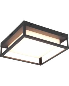 LED Tuinverlichting - Plafondlamp Buitenlamp - Trion Witoll - 14W - Aanpasbare Kleur - Vierkant - Mat Antraciet - Aluminium