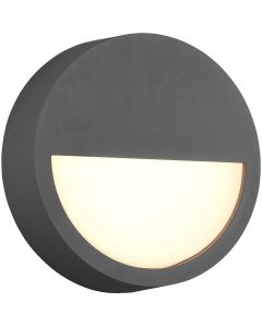 LED Tuinverlichting - Wandlamp Buitenlamp - Trion Pido - 9W - Warm Wit 3000K - Rond - Mat Antraciet - Aluminium