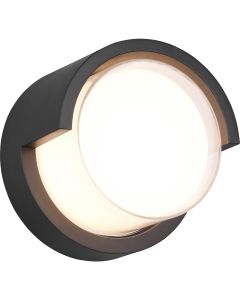 LED Tuinverlichting - Wandlamp Buitenlamp - Trion Pounto - 8W - Warm Wit 3000K - Rond - Mat Antraciet - Kunststof