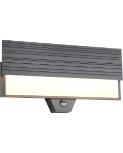 LED Tuinverlichting - Wandlamp Buitenlamp - Trion Riza - 10W - Warm Wit 3000K - Bewegingssensor - Waterdicht IP65 - Antraciet - Aluminium 1