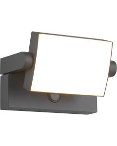 LED Tuinverlichting - Wandlamp Buitenlamp - Trion Sansar - 10W - Warm Wit 3000K - Waterdicht IP54 - Bewegingssensor - Antraciet - Aluminium 1