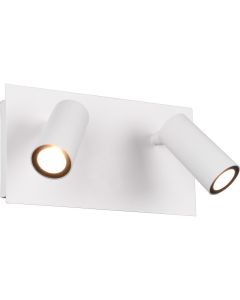 LED Tuinverlichting - Wandlamp Buitenlamp - Trion Sonei - 6W - Warm Wit 3000K - 2-lichts - Rechthoek - Mat Wit - Aluminium