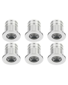 LED Veranda Spot Verlichting 6 Pack - 3W - Natuurlijk Wit 4000K - Inbouw - Dimbaar - Rond - Mat Zilver - Aluminium - Ø31mm