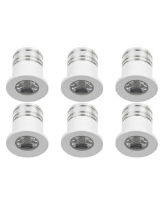 LED Veranda Spot Verlichting 6 Pack - 3W - Natuurlijk Wit 4000K - Inbouw - Rond - Mat Wit - Aluminium - Ø31mm