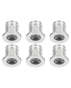 LED Veranda Spot Verlichting 6 Pack - 3W - Natuurlijk Wit 4000K - Inbouw - Rond - Mat Zilver - Aluminium - Ø31mm