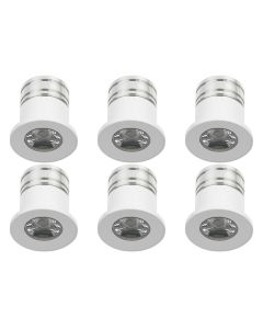 LED Veranda Spot Verlichting 6 Pack - 3W - Warm Wit 3000K - Inbouw - Dimbaar - Rond - Mat Wit - Aluminium - Ø31mm