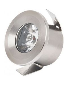 LED Veranda Spot Verlichting - Mony - Inbouw Rond 1W - Natuurlijk Wit 4200K - Mat Chroom Aluminium - Ø33mm