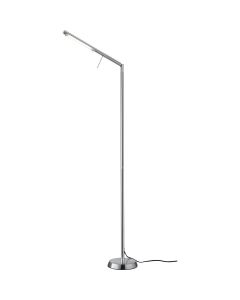 LED Vloerlamp - Trion Filiga - 6W - Warm Wit 3000K - 1-lichts - Dimbaar - Rond - Mat Nikkel - Aluminium