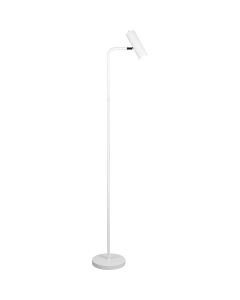 LED Vloerlamp - Trion Milona - GU10 Fitting - 1-lichts - Rond - Mat Wit - Aluminium