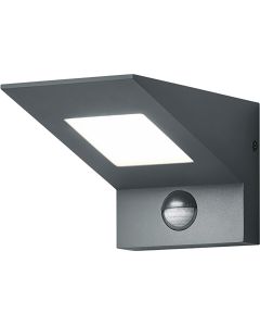 LED Wandlamp met Bewegingssensor - Trion Nilsona - 8W - Warm Wit 3000K - Vierkant - Mat Antraciet - Aluminium