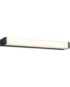 LED Wandlamp - Trion Fabian - 6W - Warm Wit 3000K - Rechthoek - Mat Zwart - Aluminium