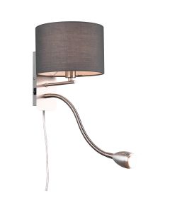 LED Wandlamp - Trion Hotia - E14 Fitting - 3W - Warm Wit 3000K - Rond - Mat Grijs - Aluminium - OSRAM