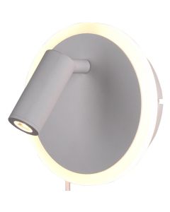 LED Wandlamp - Trion Jodan - 7W - Warm Wit 3000K - Rond - Mat Wit - Aluminium