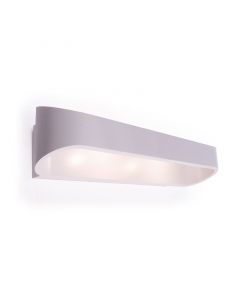 LED Wandlamp / Wandverlichting Ovaal 12W 4000K Natuurlijk Wit 41.5x7.5x6.8cm Mat Wit Aluminium IP20