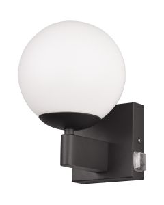 LED Wandlamp - Wandverlichting - Trion Aluk - E14 Fitting - Rond - Mat Zwart - Metaal 1