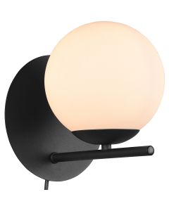 LED Wandlamp - Wandverlichting - Trion Pora - E14 Fitting - Rond - Mat Zwart - Aluminium