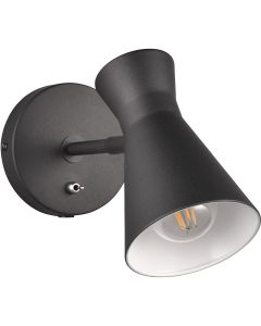 LED Wandlamp - Wandverlichting - Trion Zen - E27 Fitting - 1-lichts - Rond - Mat Zwart - Metaal 1