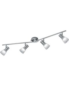 LED Wandspot - Trion Vosta - E14 Fitting - 16W - Warm Wit 3000K - 4-lichts - Rechthoek - Mat Nikkel - Aluminium