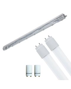 LED Waterdichte TL Armatuur met T8 Buizen - Velvalux Strela - 150cm - Dubbel - Koppelbaar - Waterdicht IP65 - 44W - Natuurlijk Wit 4200K