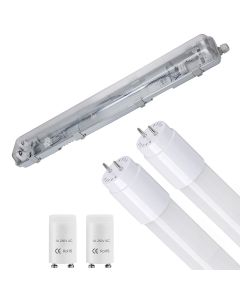 LED TL Armatuur met T8 Buis Incl. Starter - Aigi Dybolo - 60cm Enkel - 8W - Natuurlijk Wit 4200K - Beschermingsgraad IP20