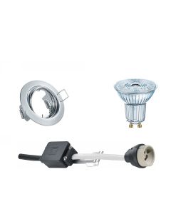 OSRAM - LED Spot Set - Parathom PAR16 930 36D - GU10 Fitting - Dimbaar - Inbouw Rond - Glans Chroom - 3.7W - Warm Wit 3000K - Kantelbaar Ø83mm