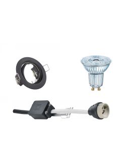 OSRAM - LED Spot Set - Parathom PAR16 930 36D - GU10 Fitting - Dimbaar - Inbouw Rond - Mat Zwart - 5.5W - Warm Wit 3000K - Kantelbaar Ø83mm