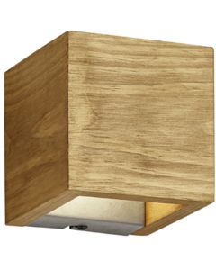 OSRAM - LED Wandlamp - Trion Brida - 4W - Warm Wit 3000K - 1-lichts - Vierkant - Mat Bruin - Natuur Hout