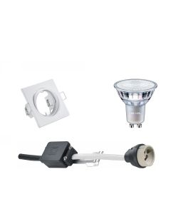 PHILIPS - LED Spot Set - MASTER 927 36D VLE DT - GU10 Fitting - Dimbaar - Inbouw Vierkant - Mat Wit - 3.7W - Warm Wit 2700K - Kantelbaar 80mm