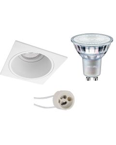 PHILIPS - LED Spot Set - MASTER 927 36D VLE - Pragmi Minko Pro - GU10 Fitting - DimTone Dimbaar - Inbouw Vierkant - Mat Wit - 3.7W - Warm Wit 2200K-2700K - Verdiept - 90mm