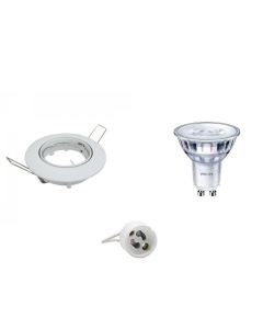 PHILIPS - LED Spot Set - SceneSwitch 827 36D - GU10 Fitting - Dimbaar - Inbouw Rond - Glans Wit - 1.5W-5W - Warm Wit 2200K-2700K - Kantelbaar Ø90mm