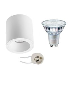 PHILIPS - Opbouwspot Set - MASTER 927 36D VLE - Pragmi Cliron Pro - GU10 Fitting - DimTone Dimbaar - Opbouw Rond - Mat Wit - 3.7W - Warm Wit 2200K-2700K - Verdiept - Ø90mm