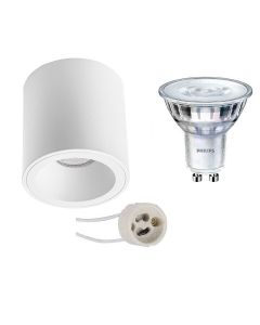 PHILIPS - Opbouwspot Set - SceneSwitch 827 36D - Pragmi Cliron Pro - GU10 Fitting - Dimbaar - Opbouw Rond - Mat Wit - 1.5W-5W - Warm Wit 2200K-2700K - Verdiept - Ø90mm