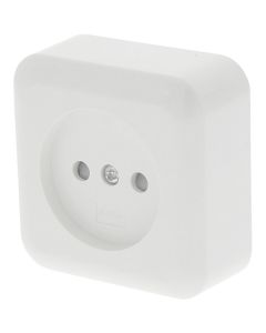 Q-LINK - Wandcontactdoos - Opbouw - 1-voudig Stopcontact - Kinderbeveiliging - Polarwit