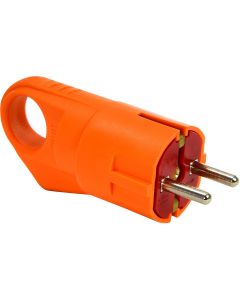 Schuko Stekker - Velis - Spatwaterdicht IP44 - Randaarde - Handvat - Rubber - Oranje