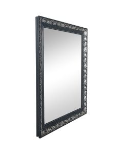 Spiegel - Trion Jonca - 55x70 - Wandspiegel in Frame - Zwart Zilver - Hout 1