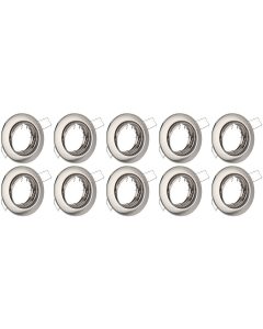 Spot Armatuur 10 Pack - GU10 Inbouwspot - Rond - Chroom - Aluminium - Kantelbaar Ø82mm