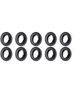 Spot Armatuur 10 Pack - GU10 Inbouwspot - Rond - Zwart - Aluminium - Kantelbaar Ø82mm