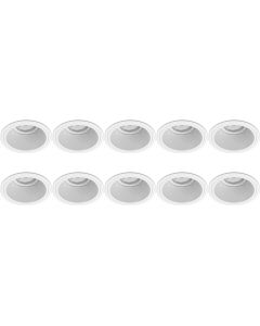 Spot Armatuur 10 Pack - Pragmi Minko Pro - GU10 Fitting - Inbouw Rond - Mat Wit - Aluminium - Verdiept - Ø90mm