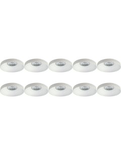 Spot Armatuur 10 Pack - Pragmi Vrito Pro - GU10 Fitting - Inbouw Rond - Mat Wit - Aluminium - Ø82mm