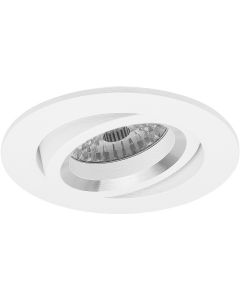 Spot Armatuur GU10 - Pragmi Aerony - Inbouw Rond - Mat Wit - Aluminium - Kantelbaar - Ø82mm