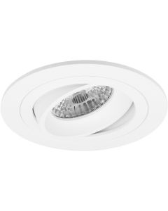 Spot Armatuur GU10 - Pragmi Alpin - Inbouw Rond - Mat Wit - Aluminium - Kantelbaar - Ø92mm