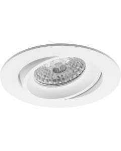 Spot Armatuur GU10 - Pragmi Delton Pro - Inbouw Rond - Mat Wit - Aluminium - Kantelbaar - Ø82mm