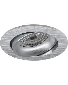 Spot Armatuur GU10 - Pragmi Delton Pro - Inbouw Rond - Mat Zilver - Aluminium - Kantelbaar - Ø82mm