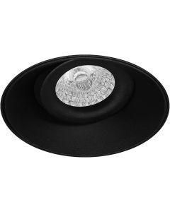 Spot Armatuur GU10 - Pragmi Nivas Pro - Inbouw Rond - Mat Zwart - Aluminium - Trimless - Kantelbaar - Ø150mm