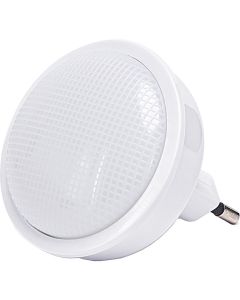 Stekkerlamp - Nachtlamp met Dag en Nacht Sensor - Aigi Qpoi - 0.3W - Warm Wit 3000K - Rond - Mat Wit - Kunststof