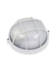 Tuinverlichting / Buitenverlichting / Buitenlamp / Wandlamp Rond Mat Wit 17x8cm Modern Aluminium/Glas E27 IP54