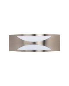 Tuinverlichting / Buitenverlichting / Buitenlamp / Wandlamp Vierkant/Ovaal Mat Chroom 31.5x10cm Modern RVS/PC E27 IP44 Dubbel