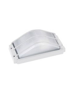 Tuinverlichting / Buitenverlichting / Buitenlamp / Wandlamp Vierkant/Ovaal Mat Wit 26.5x13cm Modern Aluminium/Glas E27 IP54